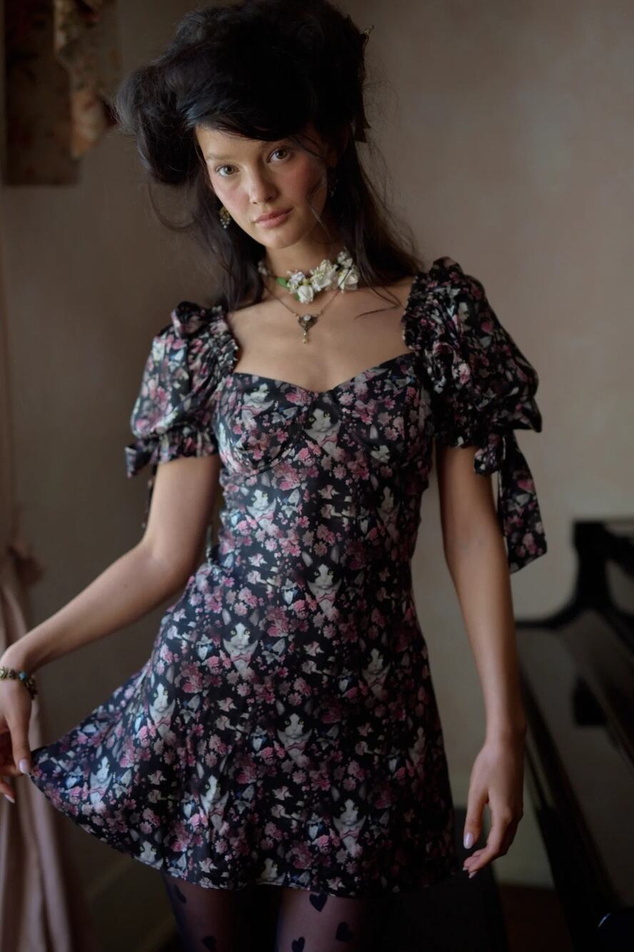 NWT Selkie Tuxedo Mini Poet Slip Dress